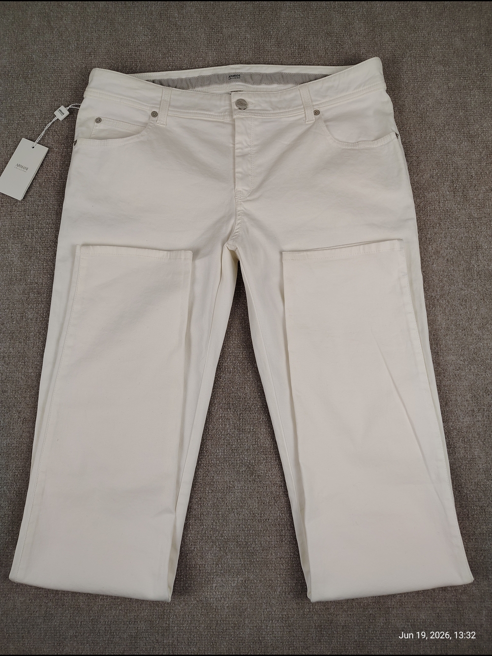 Women's Armani Collezioni Regular Fit Straight Leg White Jeans Sz 32W